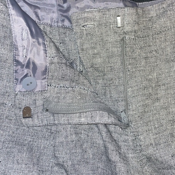 •ANN TAYLOR LOFT•GRAY & BLACK LINEN/RAYON BLEND CUFFED SHORTS SIZE 6 - Picture 8 of 9